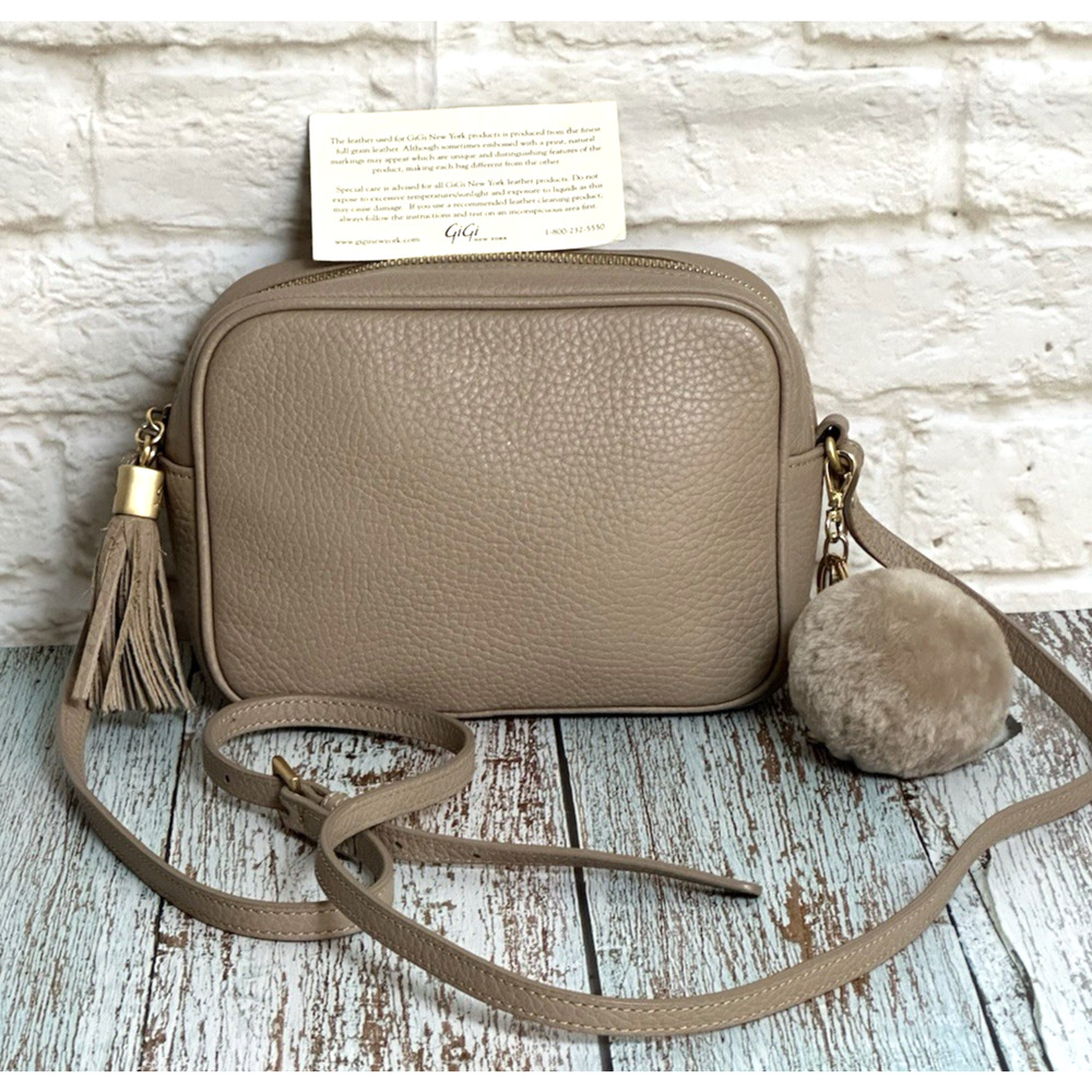 Gigi Crossbody Handbag Women's Leather Handbag Camera Bag Tan Beige Small - Picture 15 of 16